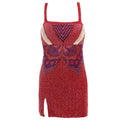Butterfly Hand-Beaded Embellished Mini Dress