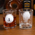 Vaso de Whisky y Cerveza con Nombre e Inicial Personalizado con Personaje de Dibujo animado Golf Incrustado para los amantes del Whisky y la Cerveza Jugadores de Golf
