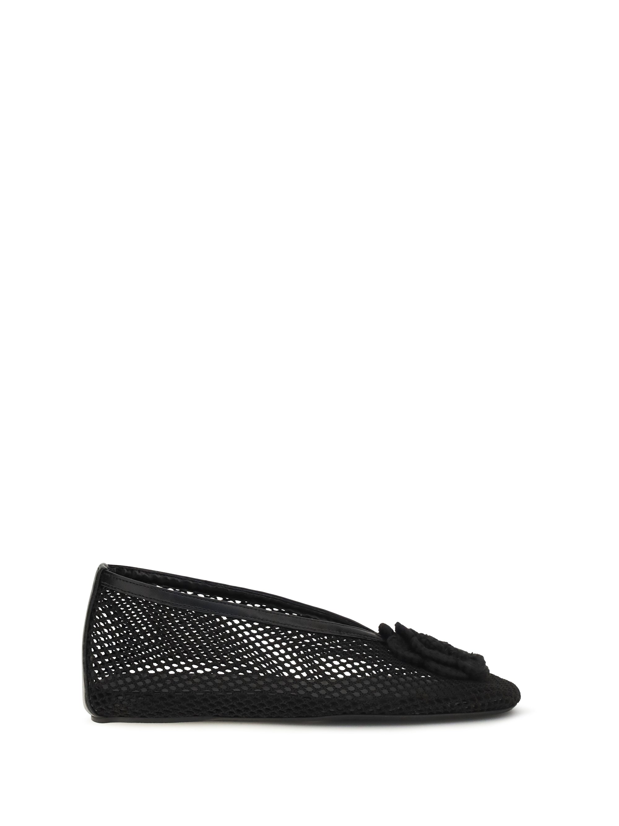 Ganni Jenny Ballerina Flat — Black
