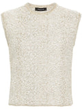 Fabiana Filippi Metallic Bouclé Tank Top — Cream