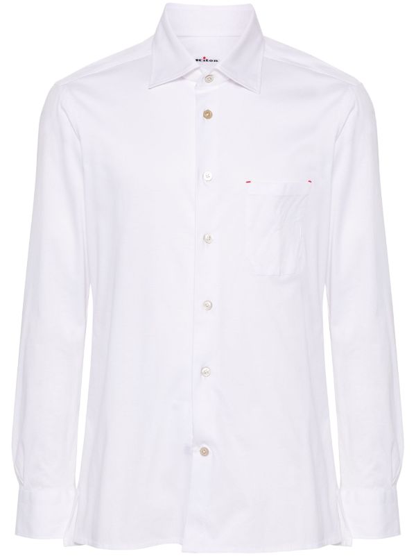 Kiton Jersey Cotton Shirt — White