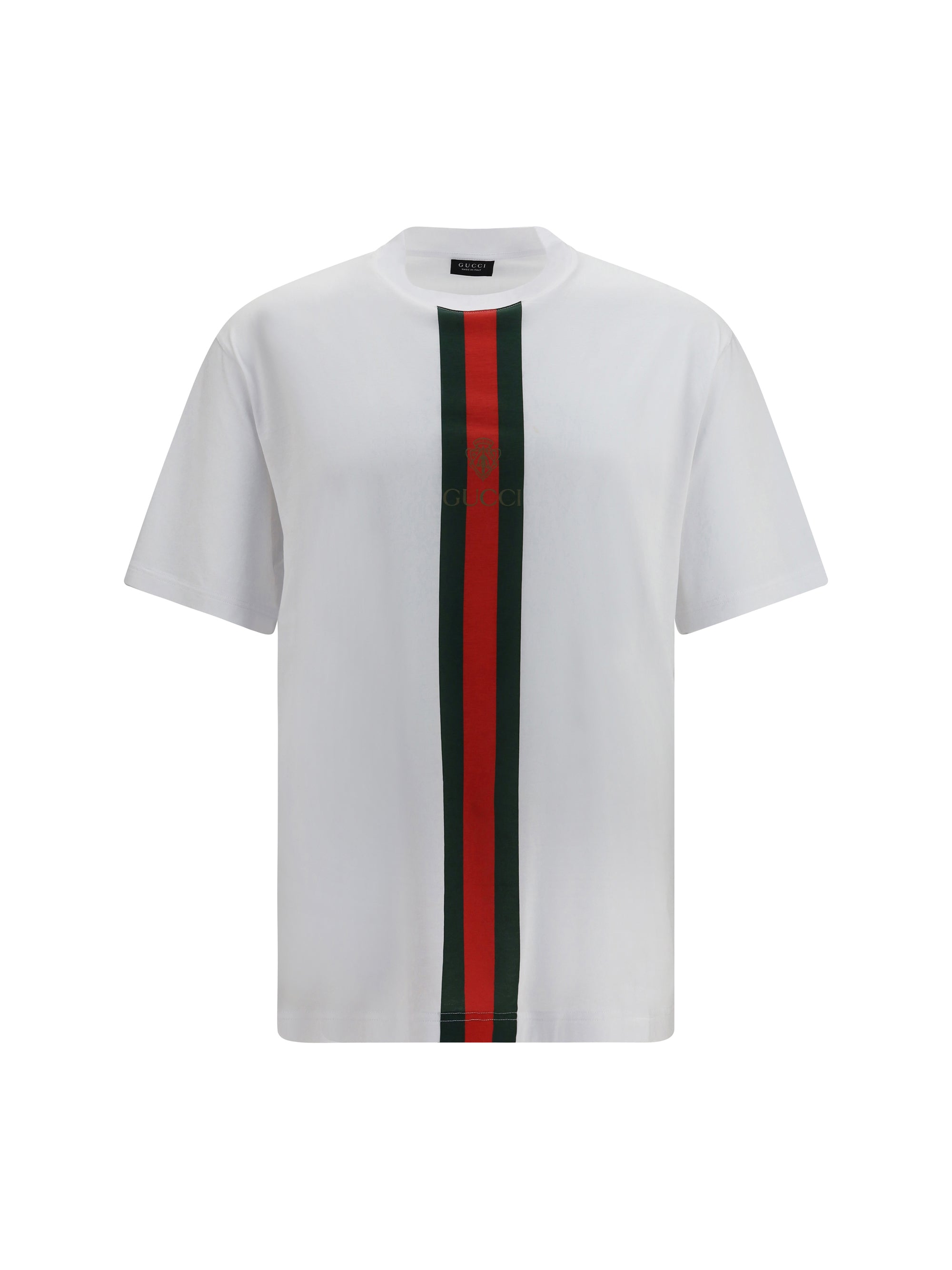 Gucci Web Stripe Print T-Shirt — White