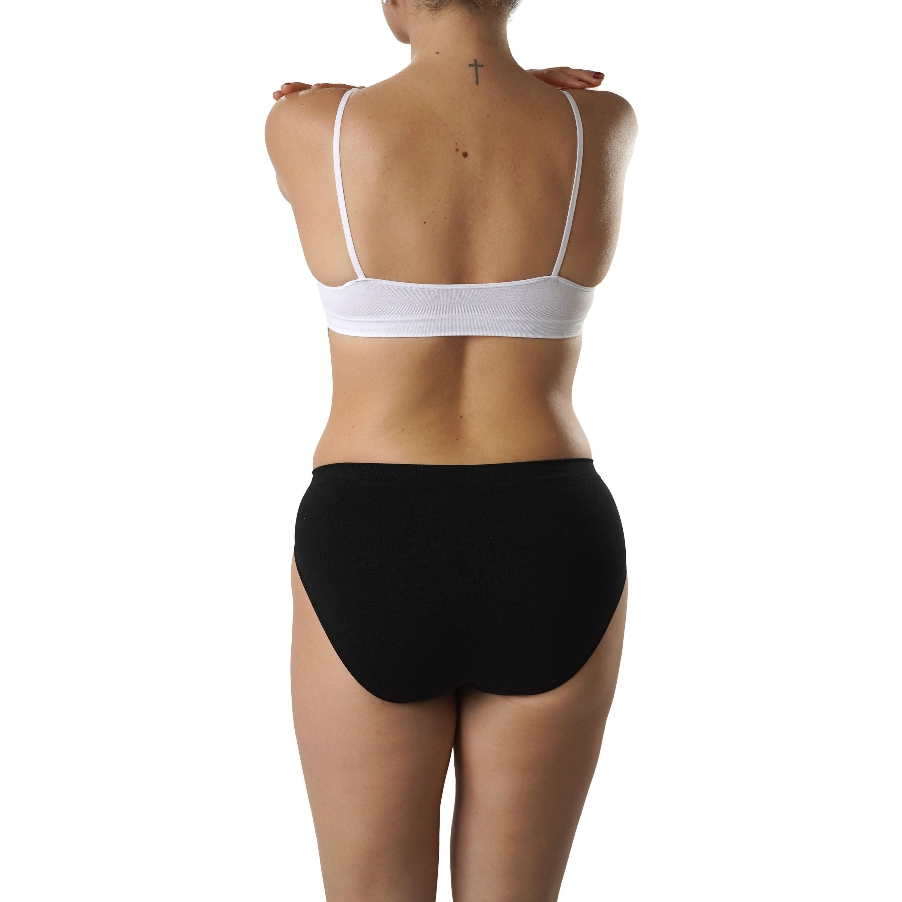 FEVI | Pack de 12 Braguitas Tiro Medio en 1 o 3 Colores Diferentes: Blanco, Negro y Beige | Talla única M-L