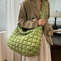 Lightweight Quilted Grid Puffer Tote Bag