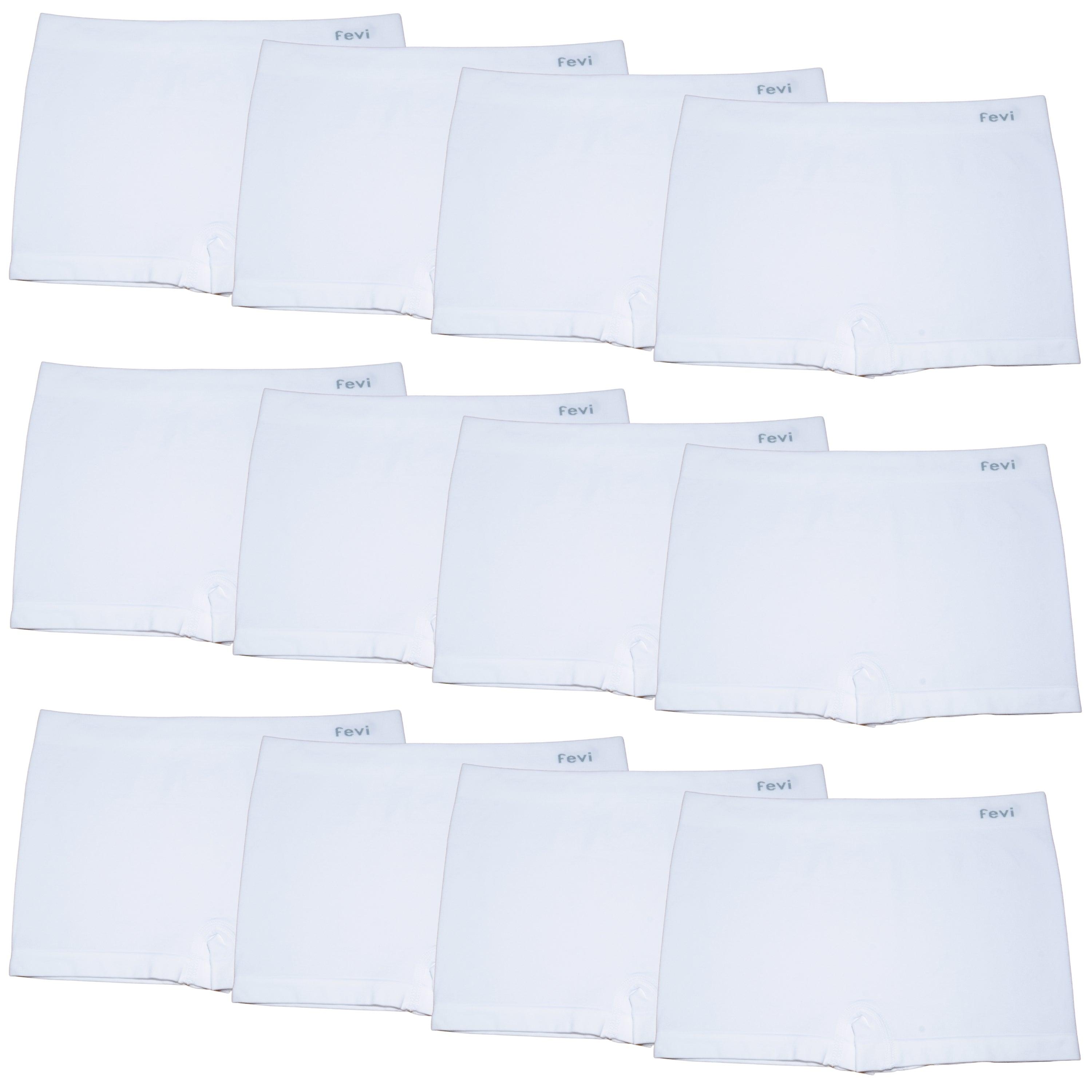 FEVI | Pack de 12 Culottes en 1 o 3 colores diferentes: Negro, Blanco y Beige | Talla única