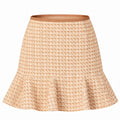 Lune Dorée Flared Mini Skirt in Beige