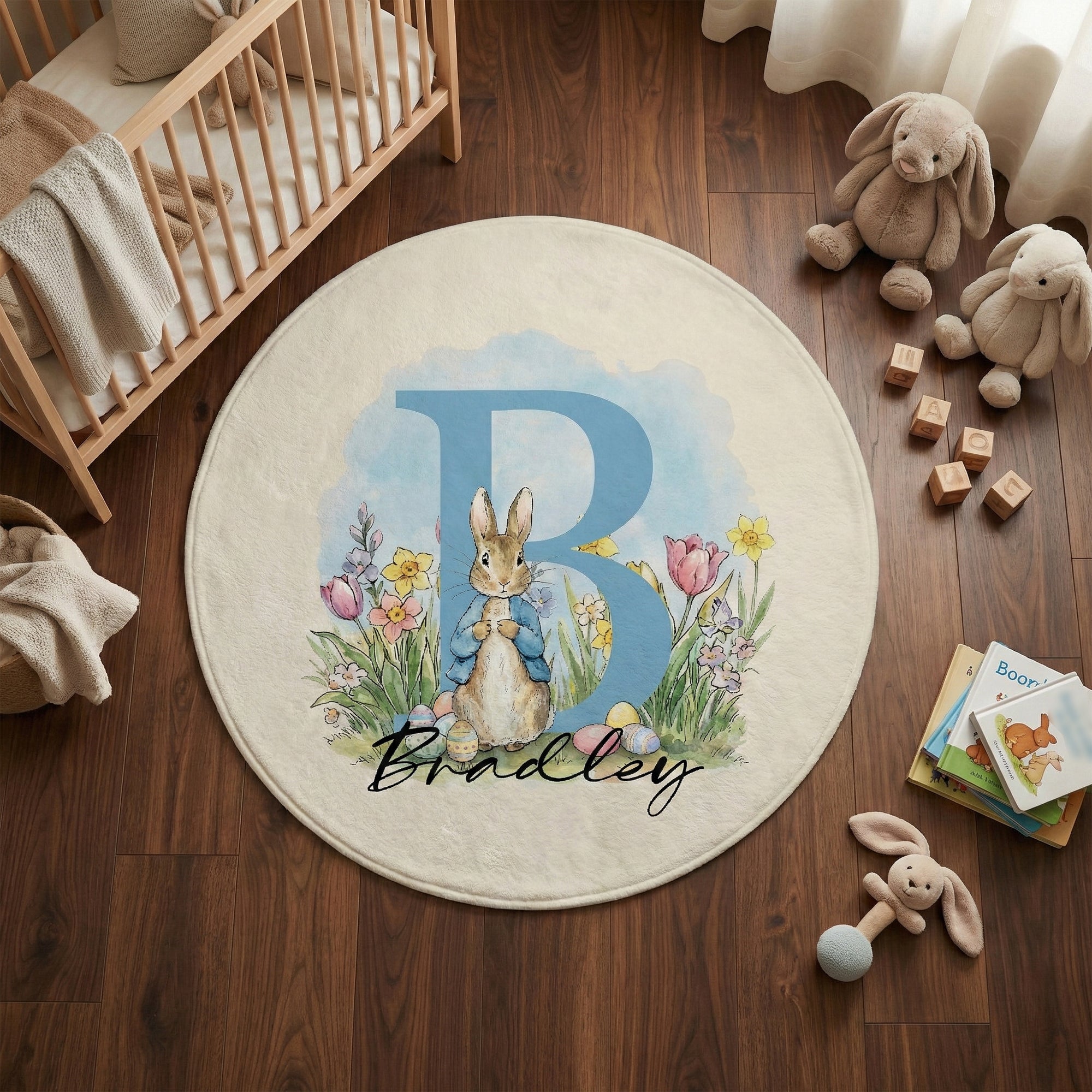 Huevo de Pascua de Peter Rabbit personalizado con nombre e inicial Regalo de Pascua para bebés y niños