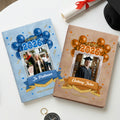 Personalizada Estrella Globo Graduación Foto PU Cuaderno de cuero con el nombre de la escuela y el nombre de la ceremonia de graduación de regalo para la clase de 2026 graduados
