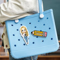 Personalizada de dibujos animados Profesor Nombre del personaje Lápiz Bolsa de acrílico Accesorios para el Día del Maestro Bogg Cumpleaños Volver a la Escuela Regalo para Mujeres Maestro