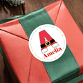 Personalizado Santa Claus Pegatinas impermeables inicial con el nombre de bricolaje decoración de regalo lindo regalo de Navidad Festival de Fiesta de Favores para los niños de la familia