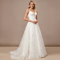 Bridal Wedding Dress Ivory Long V-Neck A-line