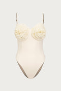 Rose One Piece (Faux Suede Cream/Cream)
