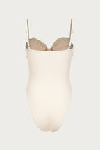 Rose One Piece (Faux Suede Cream/Cream)
