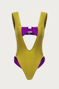 V Double Layer One Piece (Green/Purple)