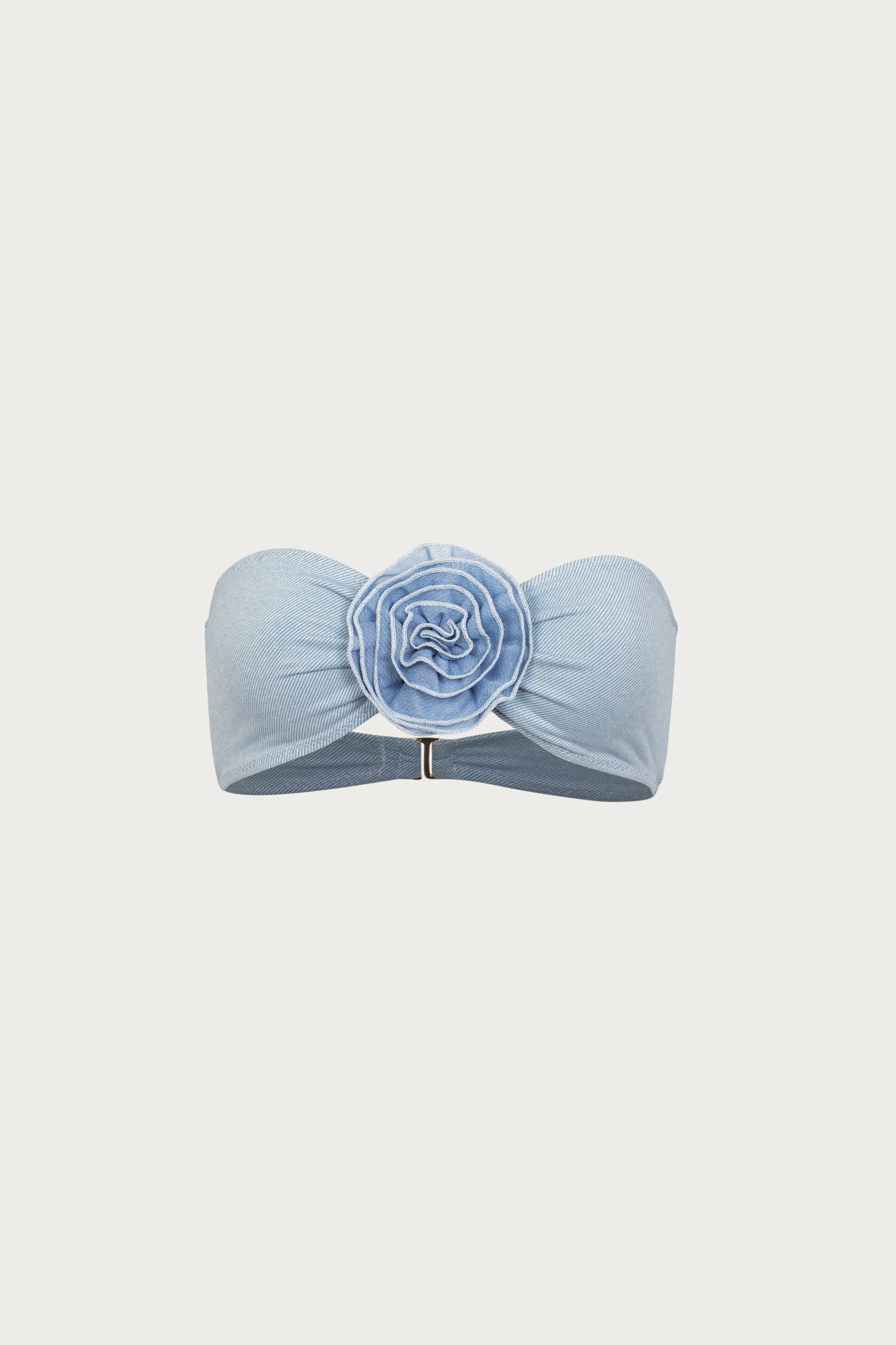 Rose Bandeau Top (Denim/Denim)