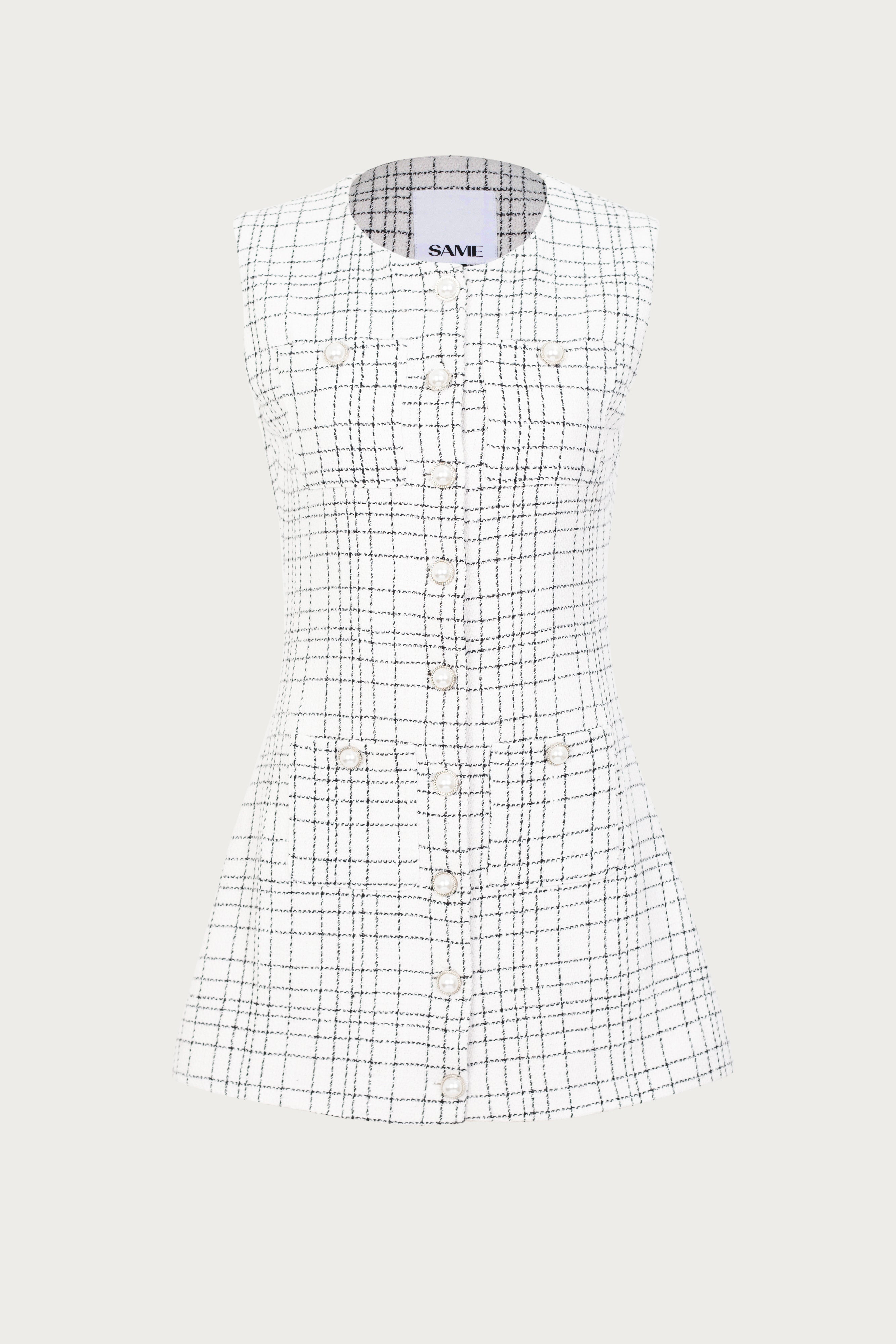 Grace Dress (White Tweed)