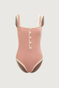 The Grace Tank One Piece (Ribbed Blush/Cream)