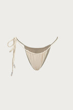 Beaded String Bottom (Faux Suede Cream)