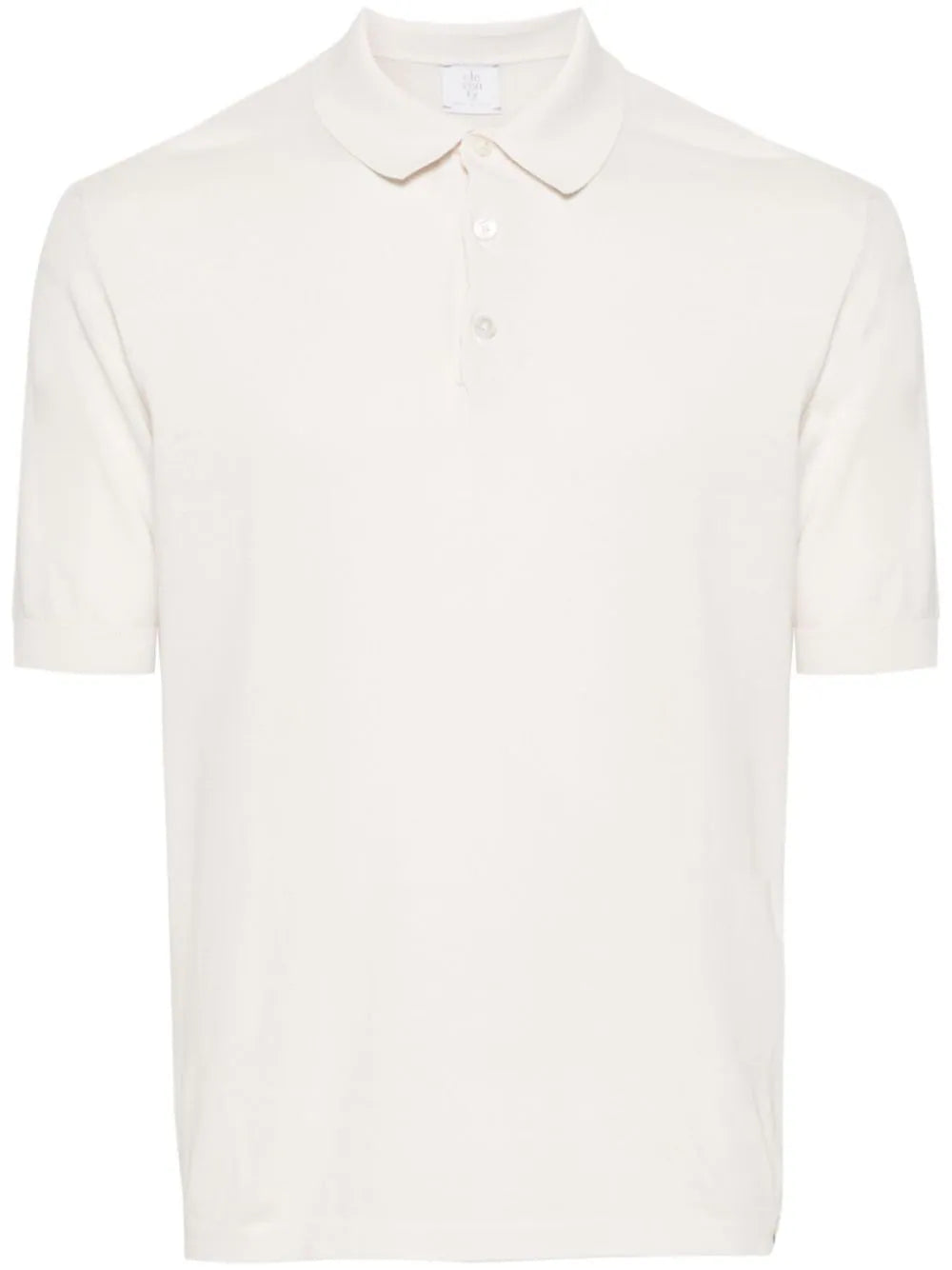 Eleventy Fine-Ribbed Cotton Polo Shirt — White