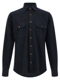 Borriello Pure Cotton Shirt — Navy