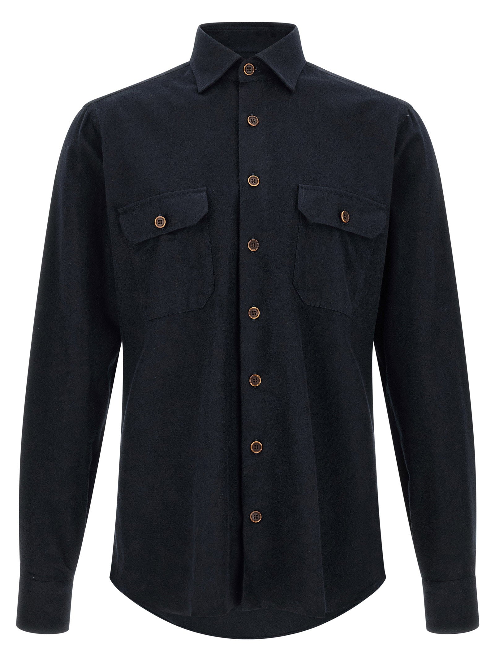 Borriello Pure Cotton Shirt — Navy
