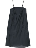 Peserico Semi-Sheer Cotton-Silk Blend Tank Top — Navy