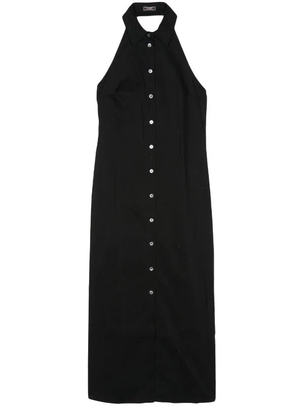 Peserico Rhinestone-Embellished Dress — Black