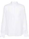 Peserico Long-Sleeve Linen Shirt — White