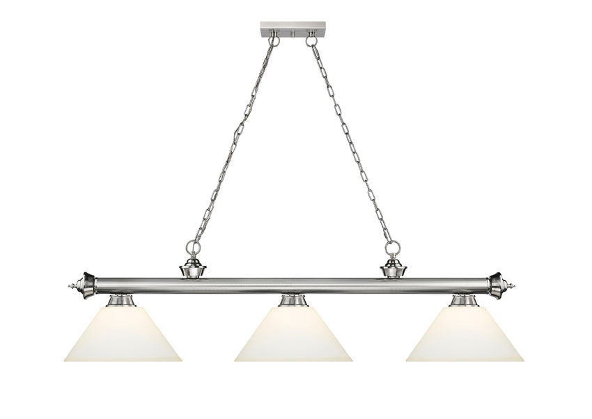 Z-Lite Cordon Brushed Nickel with Matte Opal Shades