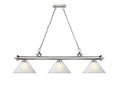 Z-Lite Cordon Brushed Nickel with White Linen Shades