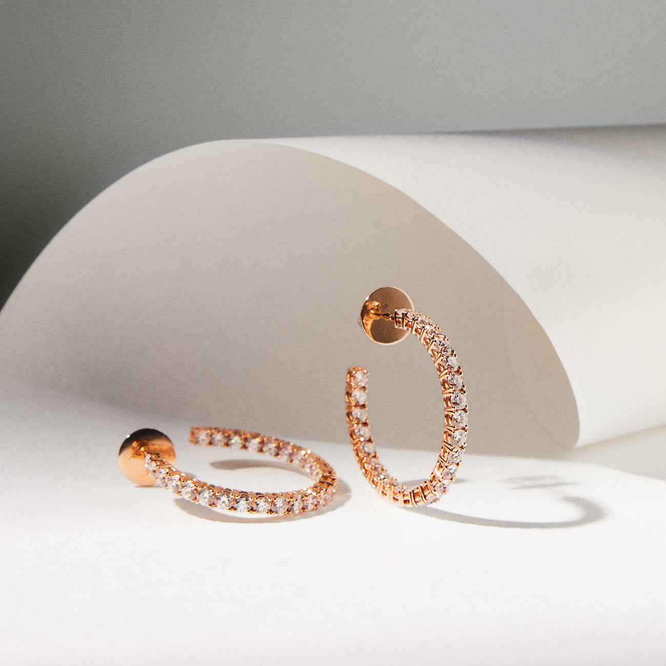 RIVIERA Midi Diamond Hoop Earrings Pair By ALINKA Fine Jewellery