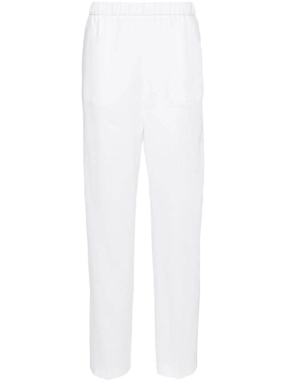Fabiana Filippi Chambray Pipe-Trim Trousers — white