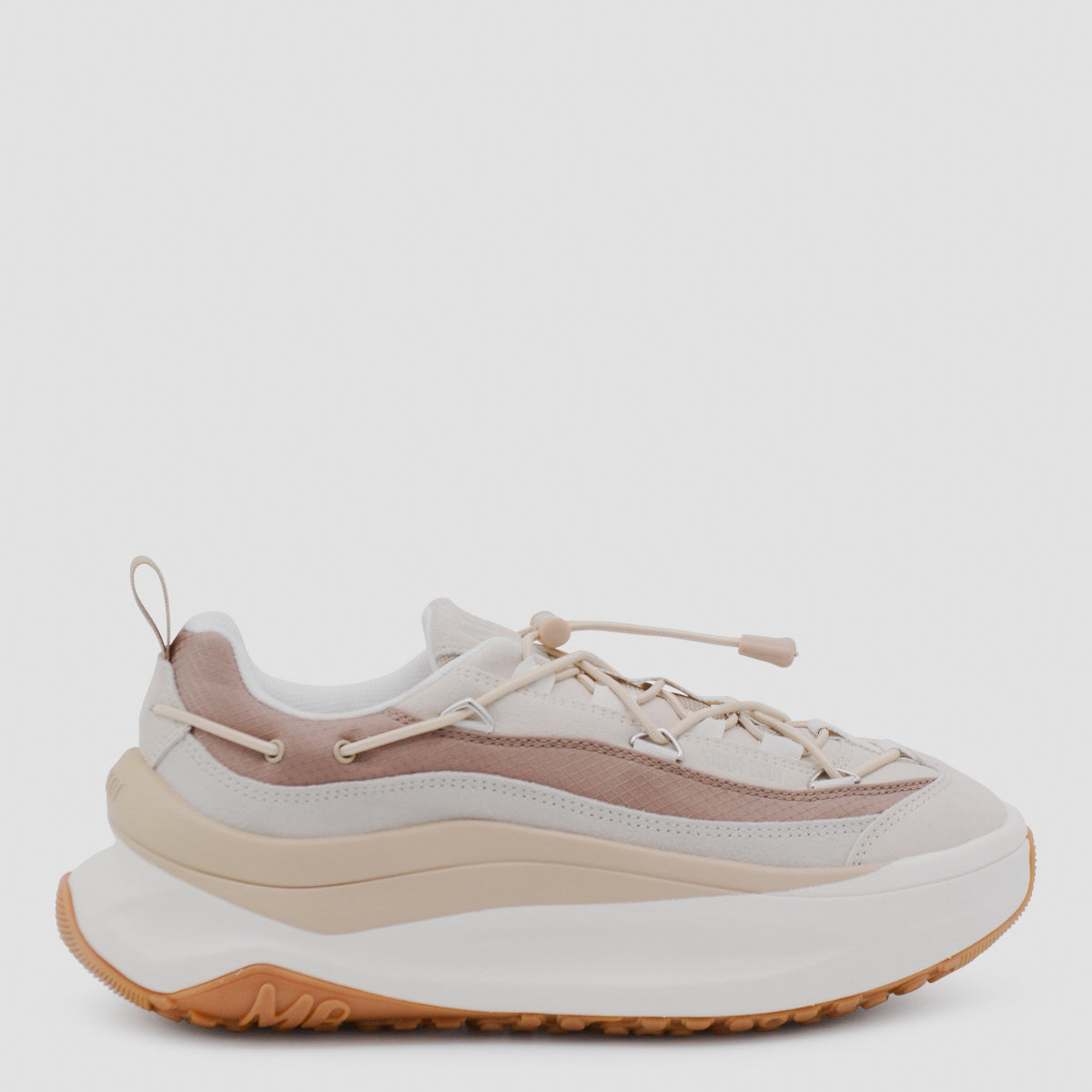 Moon Boot Sneakers Off-white/taupe Sole Rubber Cover Tex Leather