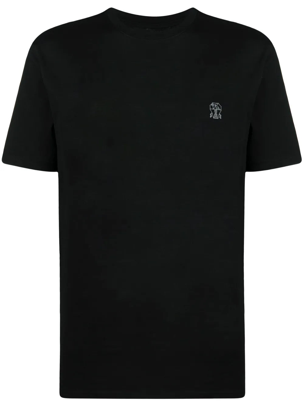Brunello Cucinelli Logo-Print Cotton T-Shirt — Black