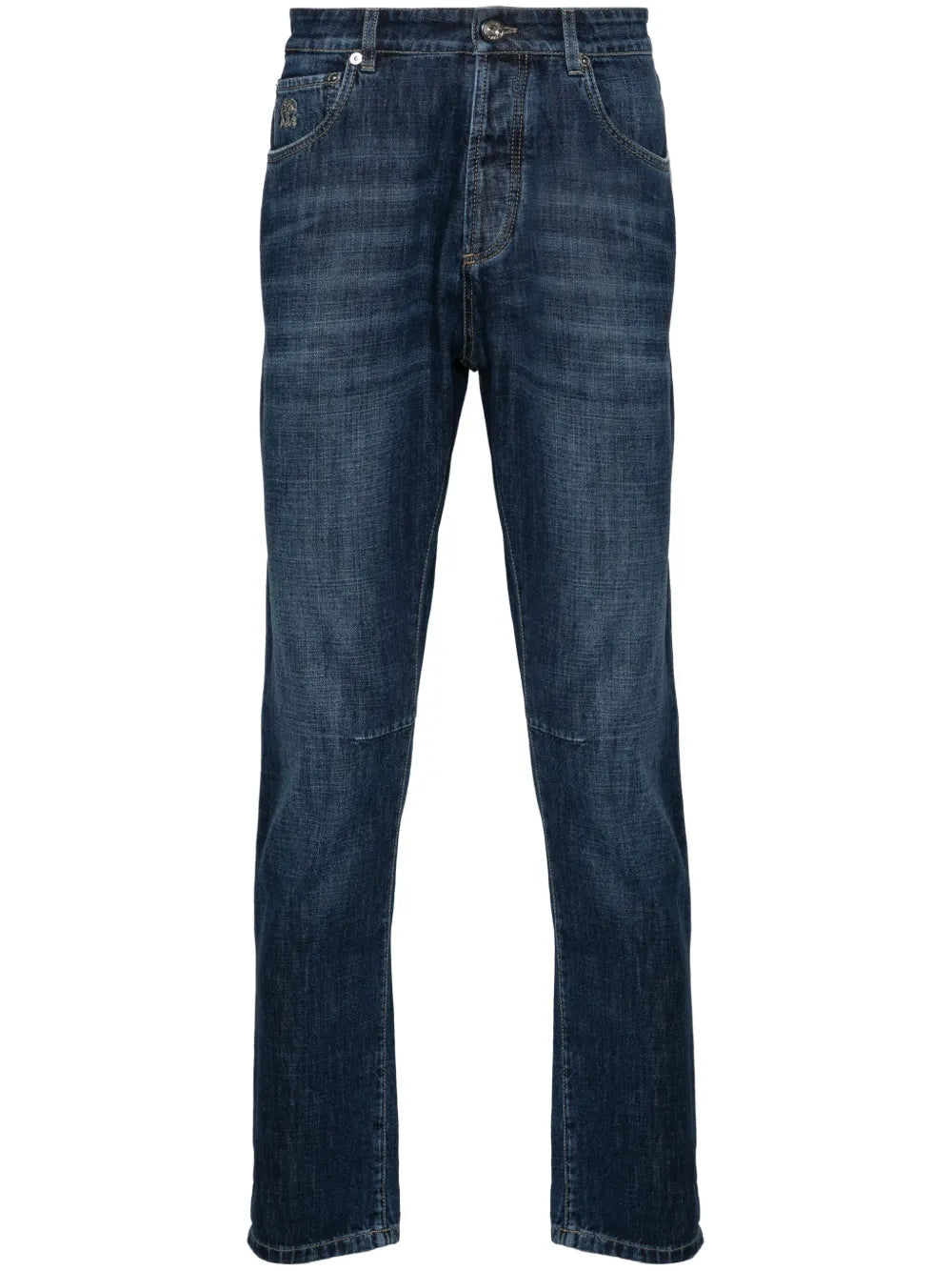 Brunello Cucinelli Cotton Denim Dark Wash Jeans — Blue