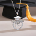 Personalizada Grad Cap Scroll Bow Corazón Collar con piedra de nacimiento Nombre y Año Clase de 2026 Graduación Cumpleaños Regalo para Graduados