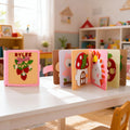 Cute Bear Lion Strawberry Libro de fieltro hecho a mano con nombre Cumpleaños Baby Shower Regalo para niños