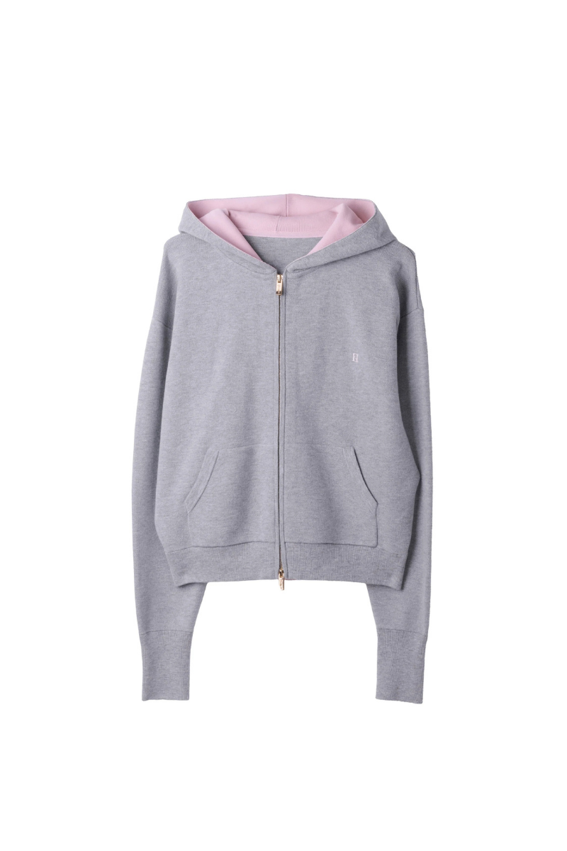 Herno Colour-Block Zip Hoodie — Gray