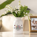 Florero de Cerámica Personalizado con Nombre para el Día de la Madre Regalo de Cumpleaños para Mamá Abuela
