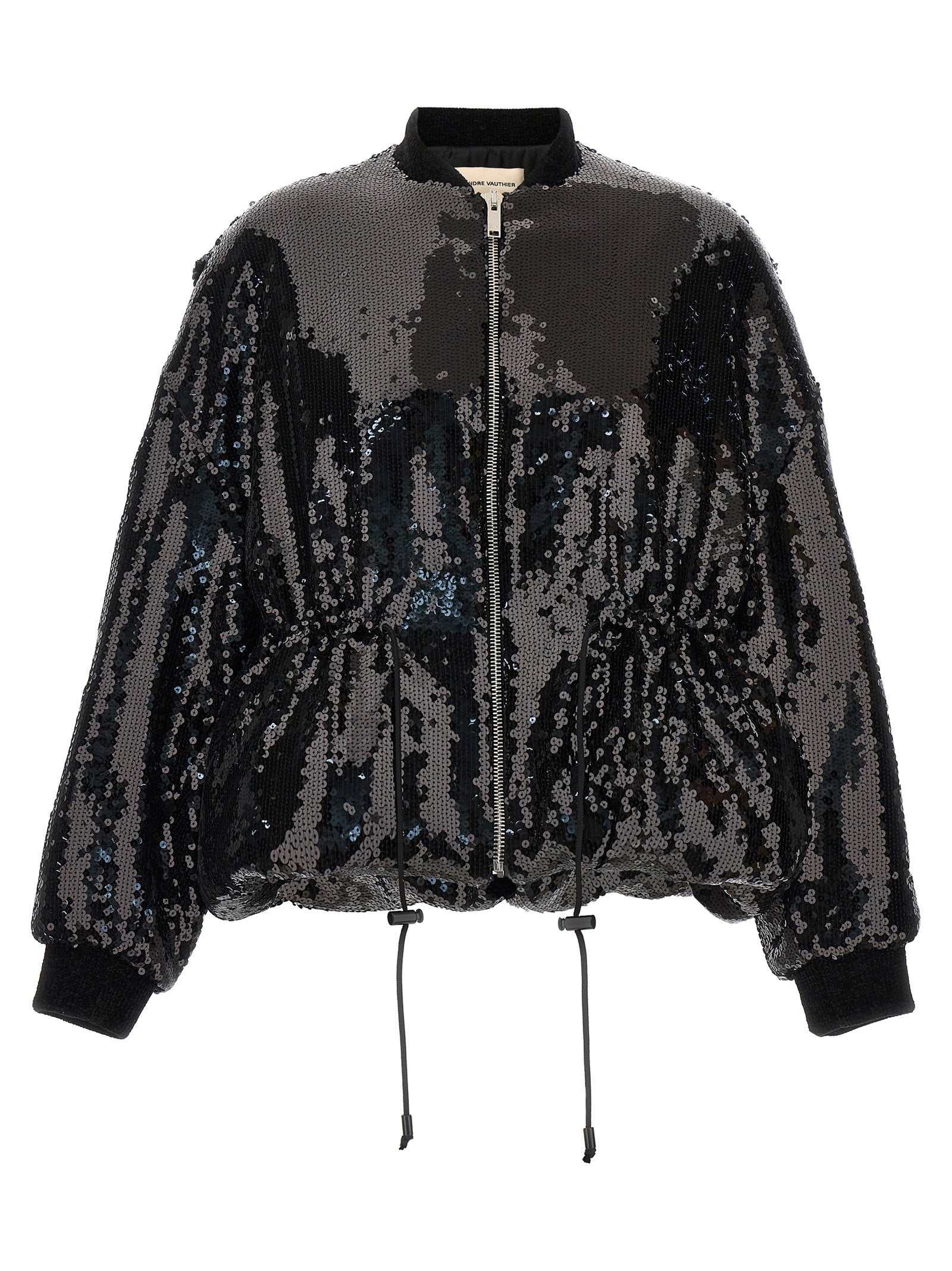 Alexandre Vauthier Sequined Bomber Jacket — Black