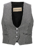 Alexandre Vauthier Houndstooth Wool Blend Vest — Black