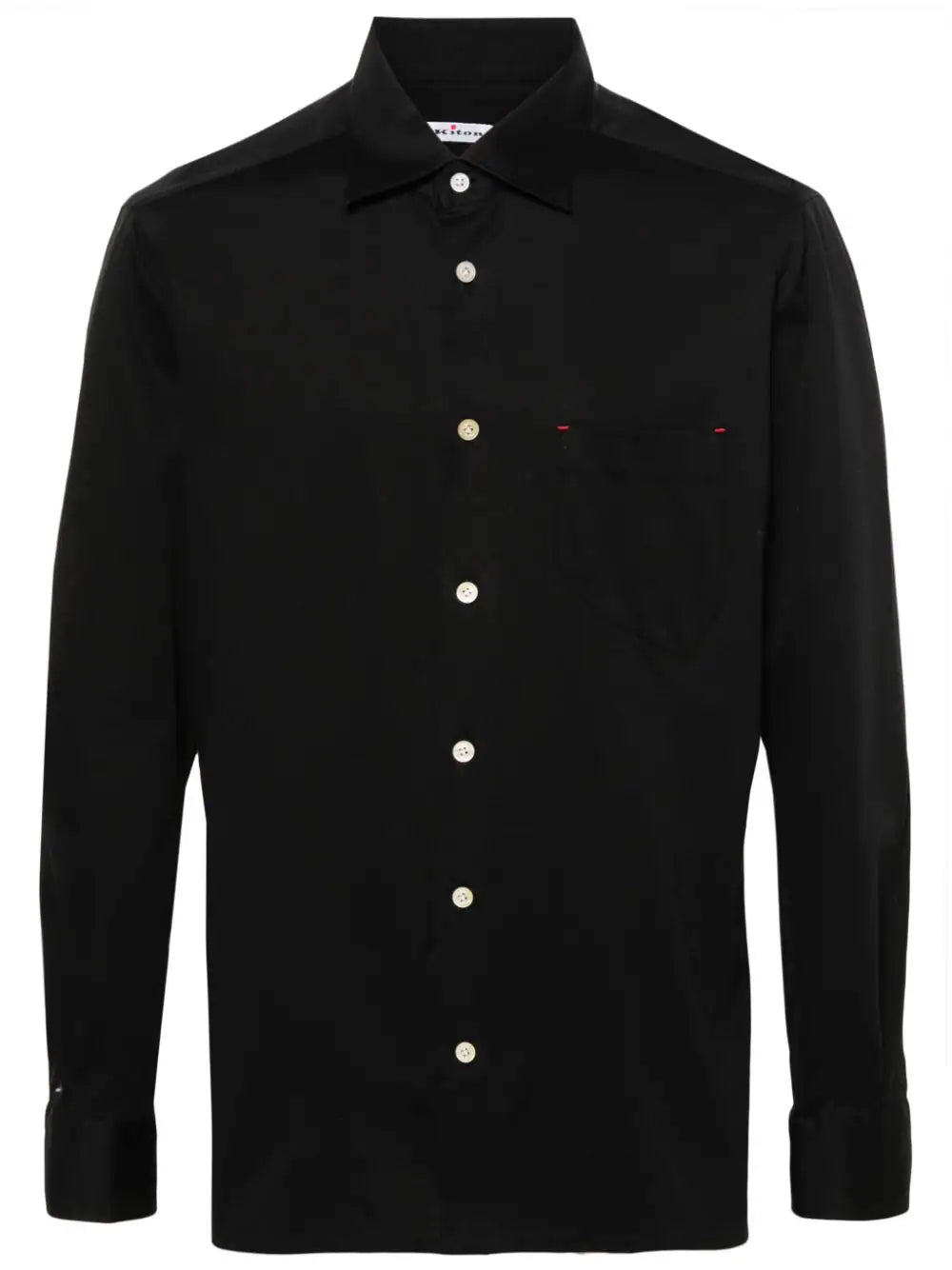 Kiton Classic-Collar Cotton Shirt — Black