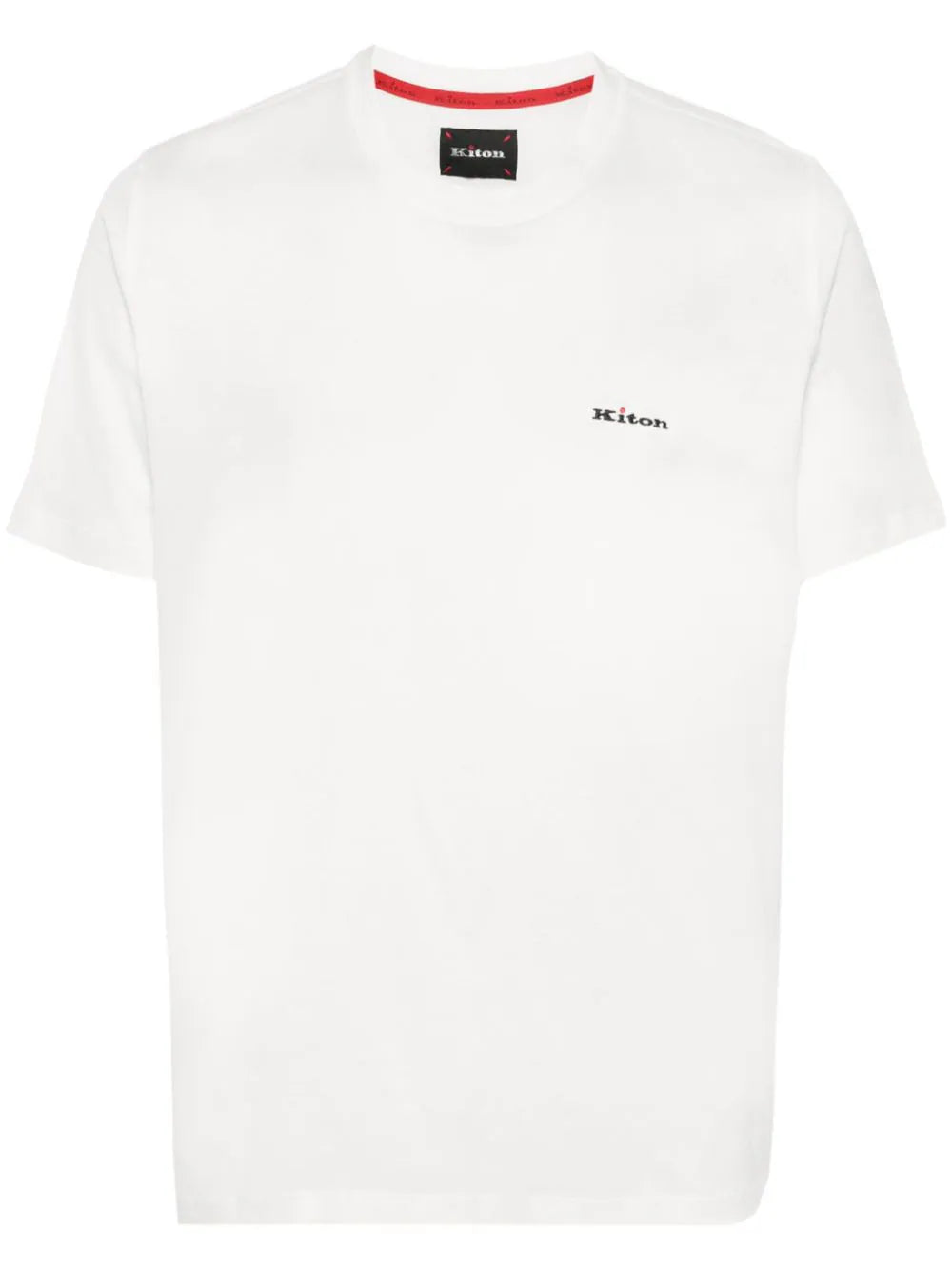 Kiton Embroidered-Logo Cotton T-Shirt — White