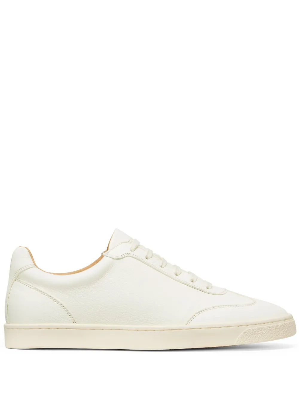 Brunello Cucinelli Logo-Print Calf Leather Sneaker — Off-white