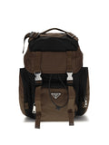 Prada Re-Nylon and Leather Backpack — Brown