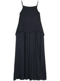 Peserico Satin Asymmetric Tank Top — Navy