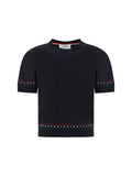 Thom Browne Snowflake-Embroidered Cotton T-Shirt — Black
