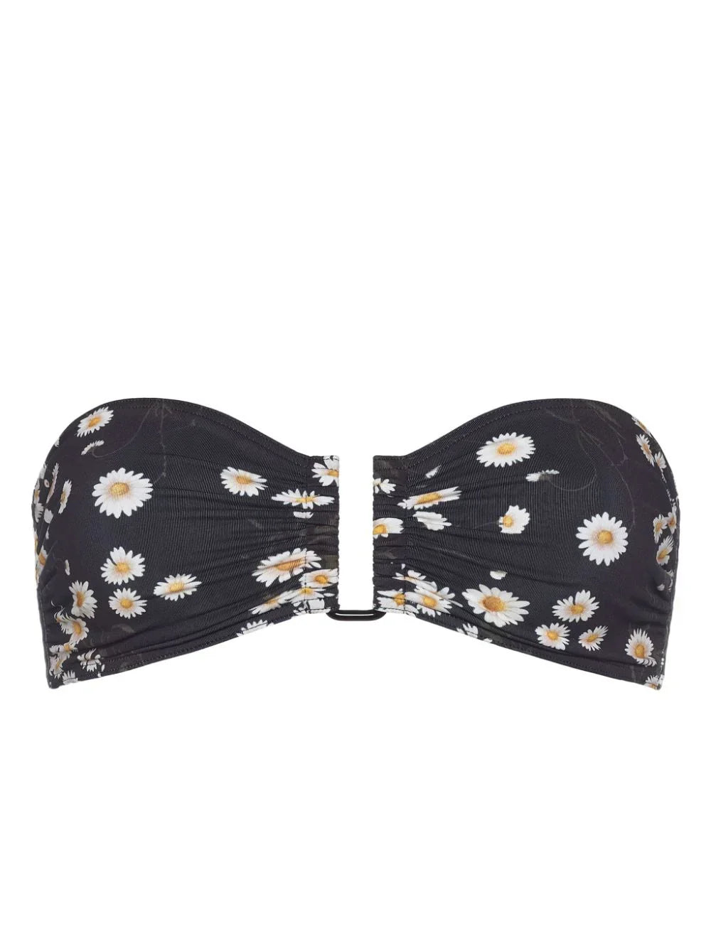 Eres Floral-Print Bandeau Bikini Top — Black