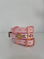 Bee Happy Dachshunds - Handmade Biothane Dog Collar - Baby Pink