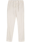 Eleventy Lurex Chambray Slim Trousers — White